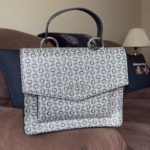 Guess Los Angeles-Black/Gray Patterned Handbag-Preowned